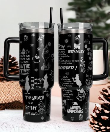 The Grinch Movies Christmas Custom Stanley Quencher 40Oz Stainless Steel Tumbler With Handle