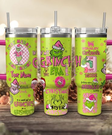 The Grinch Movies Christmas Custom Stanley Quencher 40Oz Stainless Steel Tumbler With Handle