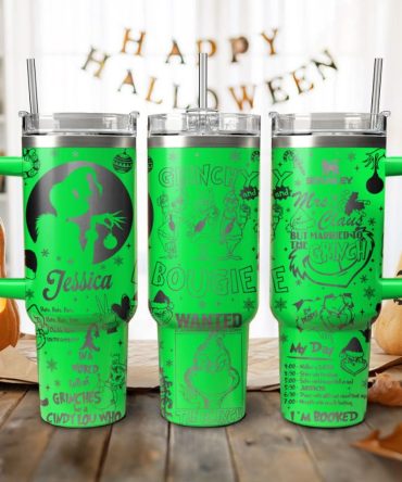 The Grinch Movies Christmas Custom Stanley Quencher 40Oz Stainless Steel Tumbler With Handle