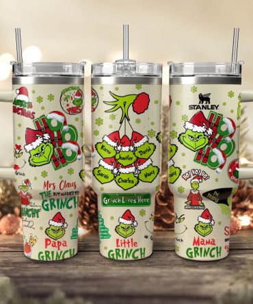 The Grinch Movies Christmas Custom Stanley Quencher 40Oz Stainless Steel Tumbler With Handle