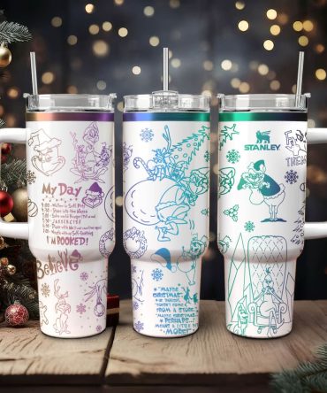 The Grinch Movies Christmas Custom Stanley Quencher 40Oz Stainless Steel Tumbler With Handle