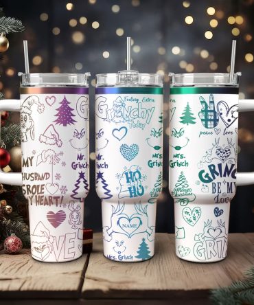 The Grinch Movies Christmas Custom Stanley Quencher 40Oz Stainless Steel Tumbler With Handle