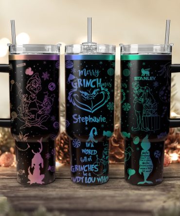 The Grinch Movies Christmas Custom Stanley Quencher 40Oz Stainless Steel Tumbler With Handle