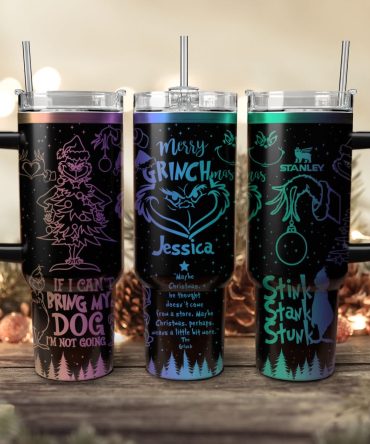 The Grinch Movies Christmas Custom Stanley Quencher 40Oz Stainless Steel Tumbler With Handle