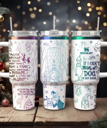 The Grinch Movies Christmas Custom Stanley Quencher 40Oz Stainless Steel Tumbler With Handle
