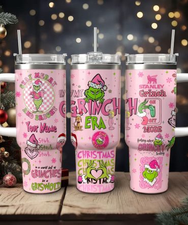 The Grinch Movies Christmas Custom Stanley Quencher 40Oz Stainless Steel Tumbler With Handle