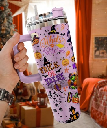 The Grinch Movies Christmas With Halloween Custom Stanley Quencher 40Oz Stainless Steel Tumbler With Handle