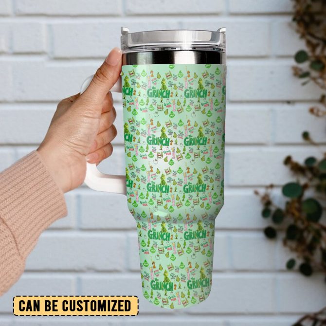 The Grinch Movies Custom Stanley Quencher 40Oz Stainless Steel Tumbler With Handle - Image 3