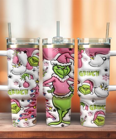 The Grinch Movies Custom Stanley Quencher 40Oz Stainless Steel Tumbler With Handle
