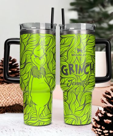 The Grinch Movies Custom Stanley Quencher 40Oz Stainless Steel Tumbler With Handle
