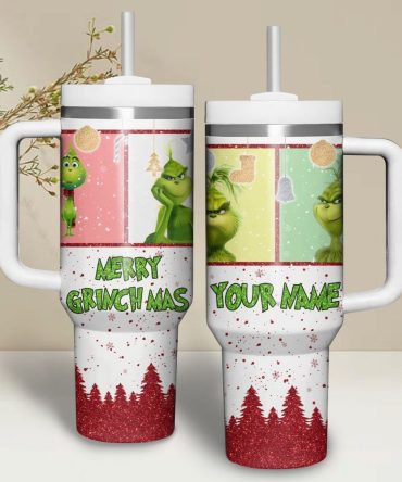 The Grinch Movies Custom Stanley Quencher 40Oz Stainless Steel Tumbler With Handle