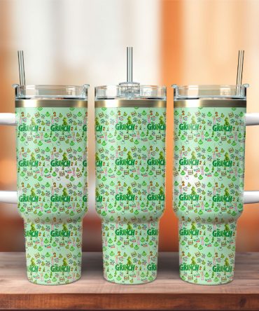 The Grinch Movies Custom Stanley Quencher 40Oz Stainless Steel Tumbler With Handle