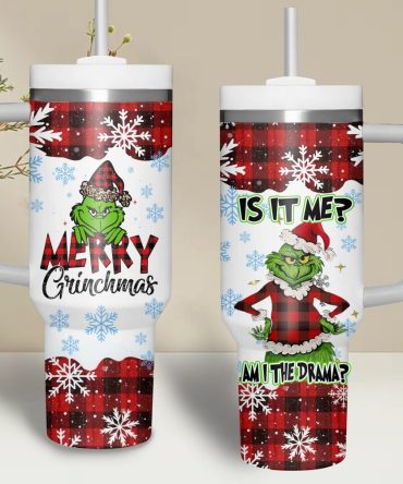 The Grinch Movies Custom Stanley Quencher 40Oz Stainless Steel Tumbler With Handle