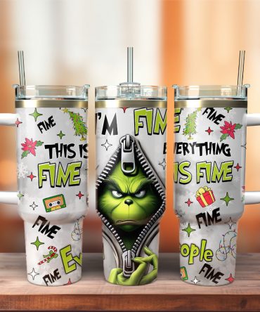The Grinch Movies Custom Stanley Quencher 40Oz Stainless Steel Tumbler With Handle