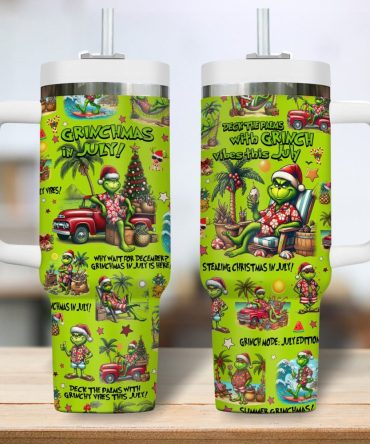 The Grinch Movies Custom Stanley Quencher 40Oz Stainless Steel Tumbler With Handle