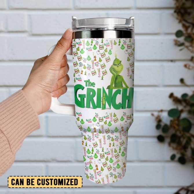 The Grinch Movies Custom Stanley Quencher 40Oz Stainless Steel Tumbler With Handle - Image 3