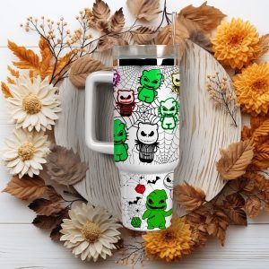The Nightmare Before Christmas Cartoon Custom Stanley Quencher 40Oz Stainless Steel Tumbler With Handle