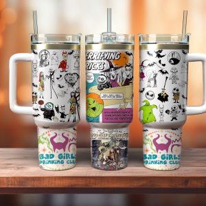 The Nightmare Before Christmas Cartoon Custom Stanley Quencher 40Oz Stainless Steel Tumbler With Handle