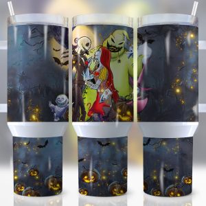 The Nightmare Before Christmas Cartoon Custom Stanley Quencher 40Oz Stainless Steel Tumbler With Handle