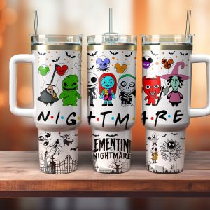 The Nightmare Before Christmas Cartoon Custom Stanley Quencher 40Oz Stainless Steel Tumbler With Handle