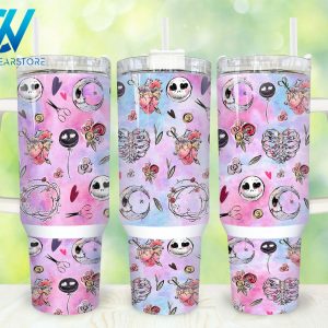 The Nightmare Before Christmas Cartoon Custom Stanley Quencher 40Oz Stainless Steel Tumbler With Handle