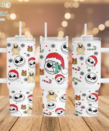 The Nightmare Before Christmas Cartoon Custom Stanley Quencher 40Oz Stainless Steel Tumbler With Handle
