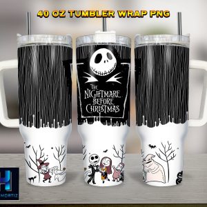 The Nightmare Before Christmas Cartoon Custom Stanley Quencher 40Oz Stainless Steel Tumbler With Handle
