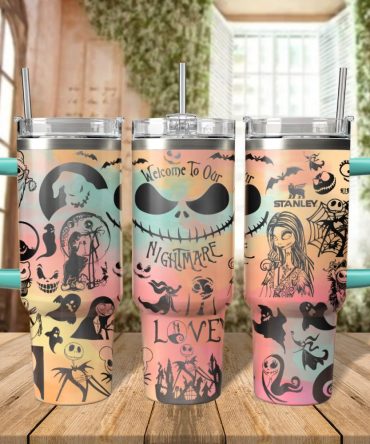 The Nightmare Before Christmas Movies Custom Stanley Quencher 40Oz Stainless Steel Tumbler With Handle