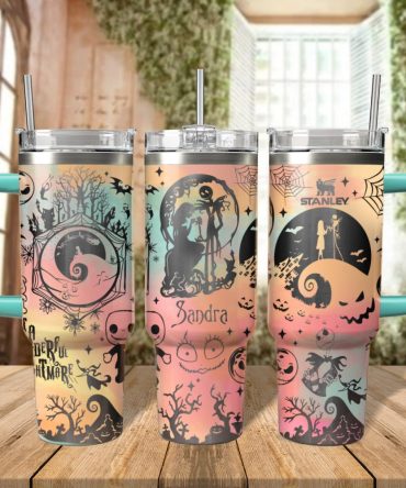 The Nightmare Before Christmas Movies Custom Stanley Quencher 40Oz Stainless Steel Tumbler With Handle