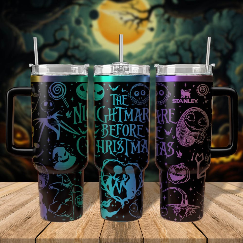 The Nightmare Before Christmas Movies Custom Stanley Quencher 40Oz Stainless Steel Tumbler With Handle