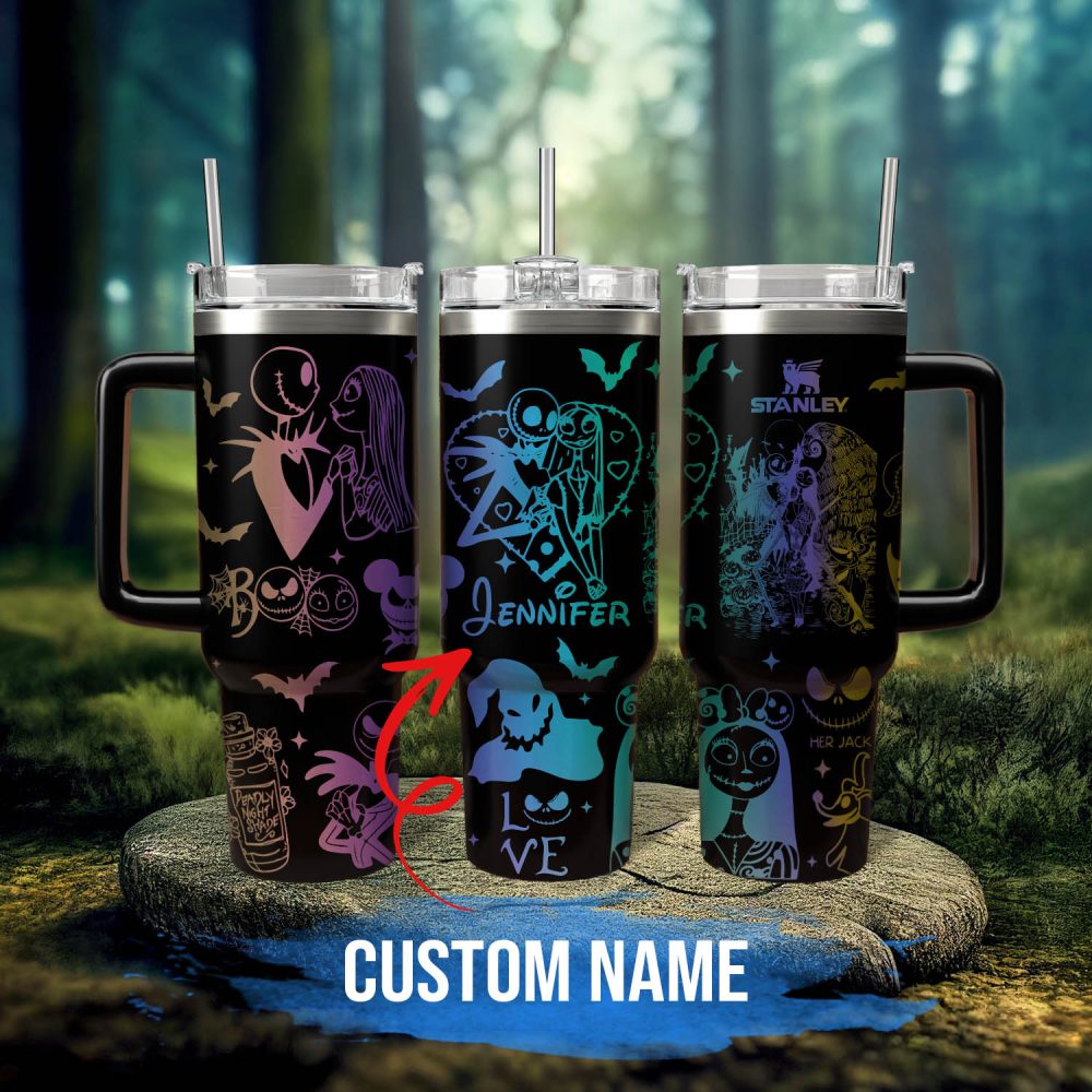 The Nightmare Before Christmas Movies Custom Stanley Quencher 40Oz Stainless Steel Tumbler With Handle