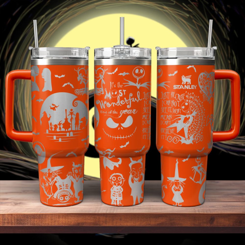 The Nightmare Before Christmas Movies Custom Stanley Quencher 40Oz Stainless Steel Tumbler With Handle