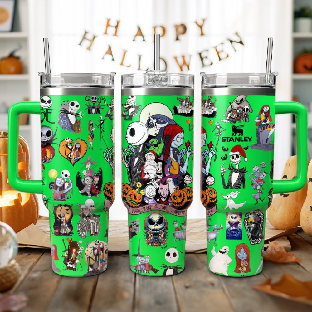 The Nightmare Before Christmas Movies Custom Stanley Quencher 40Oz Stainless Steel Tumbler With Handle