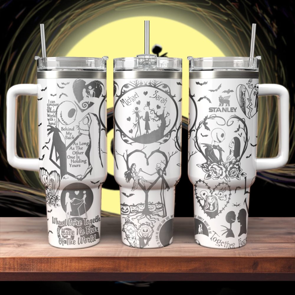 The Nightmare Before Christmas Movies Custom Stanley Quencher 40Oz Stainless Steel Tumbler With Handle