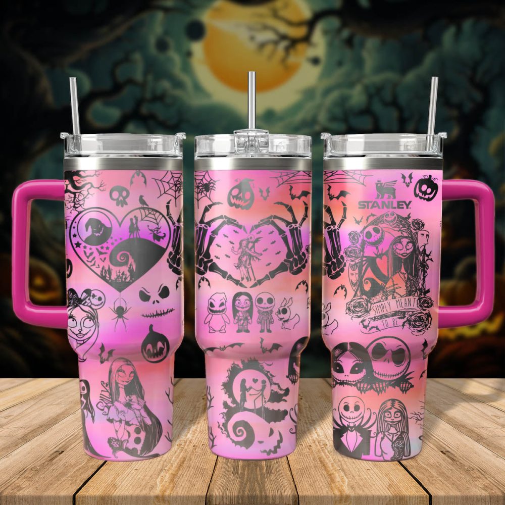 The Nightmare Before Christmas Movies Custom Stanley Quencher 40Oz Stainless Steel Tumbler With Handle