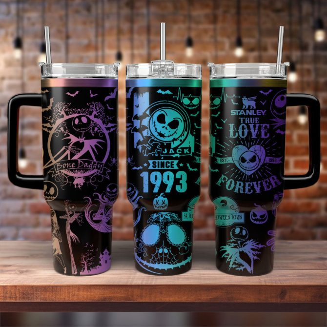 The Nightmare Before Christmas Movies Custom Stanley Quencher 40Oz Stainless Steel Tumbler With Handle