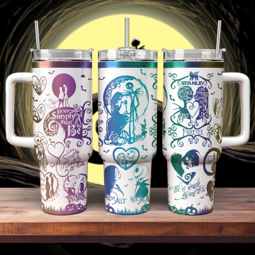 The Nightmare Before Christmas Movies Custom Stanley Quencher 40Oz Stainless Steel Tumbler With Handle
