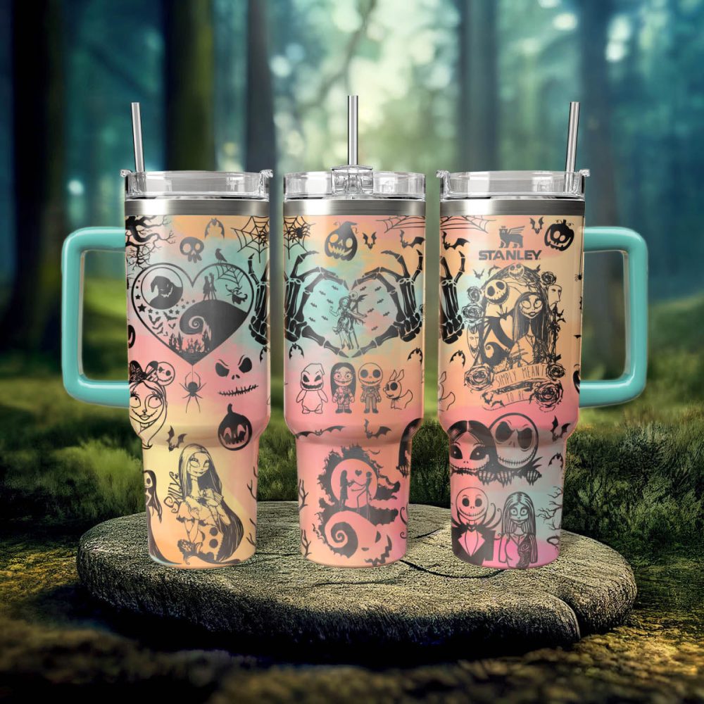 The Nightmare Before Christmas Movies Custom Stanley Quencher 40Oz Stainless Steel Tumbler With Handle