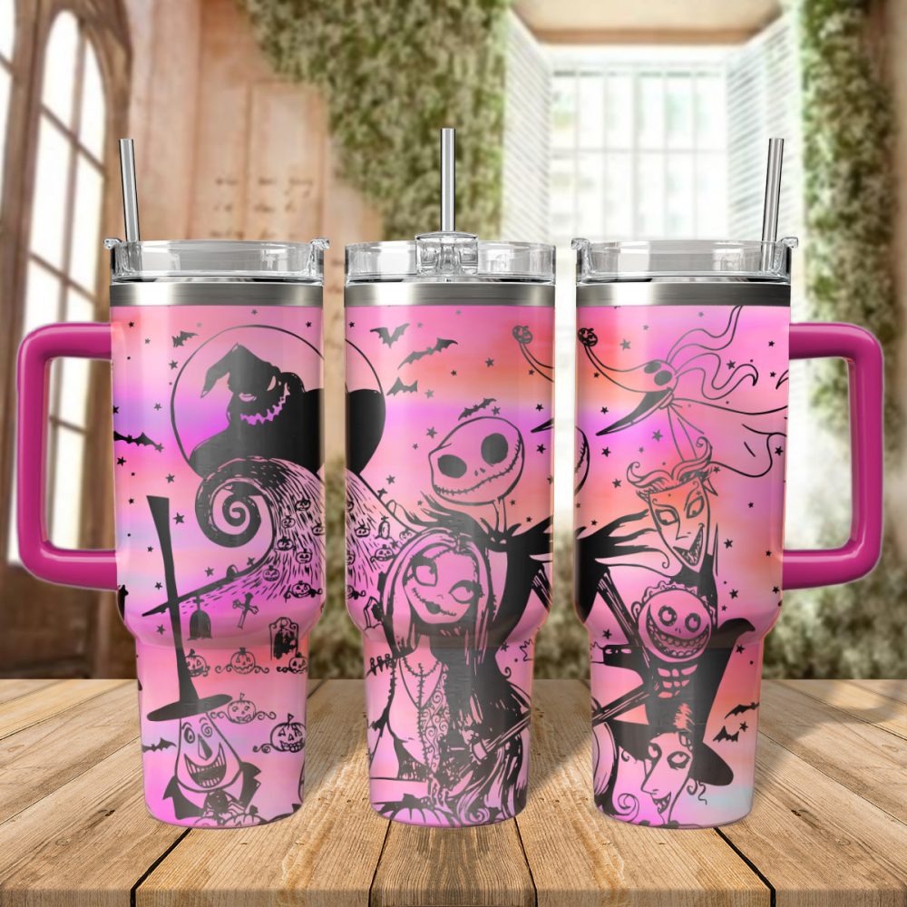 The Nightmare Before Christmas Movies Custom Stanley Quencher 40Oz Stainless Steel Tumbler With Handle