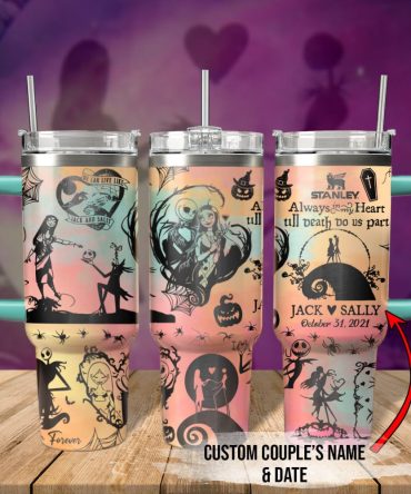 The Nightmare Before Christmas Movies Custom Stanley Quencher 40Oz Stainless Steel Tumbler With Handle