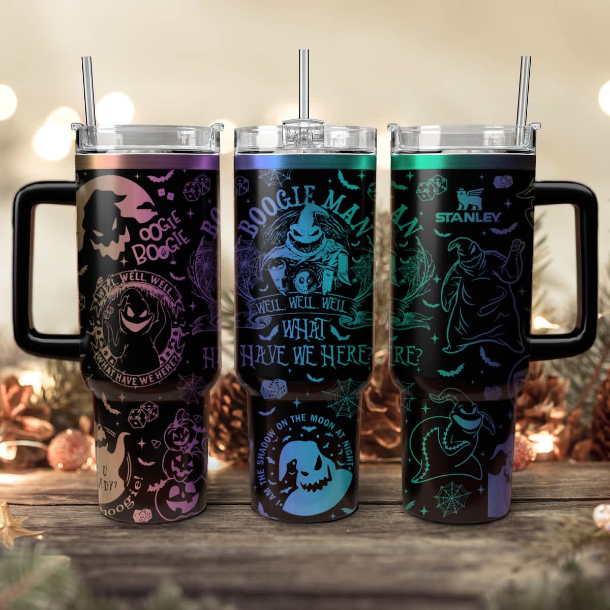 The Nightmare Before Christmas Movies Custom Stanley Quencher 40Oz Stainless Steel Tumbler With Handle