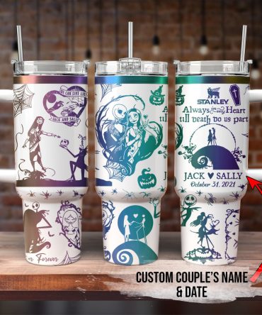 The Nightmare Before Christmas Movies Custom Stanley Quencher 40Oz Stainless Steel Tumbler With Handle