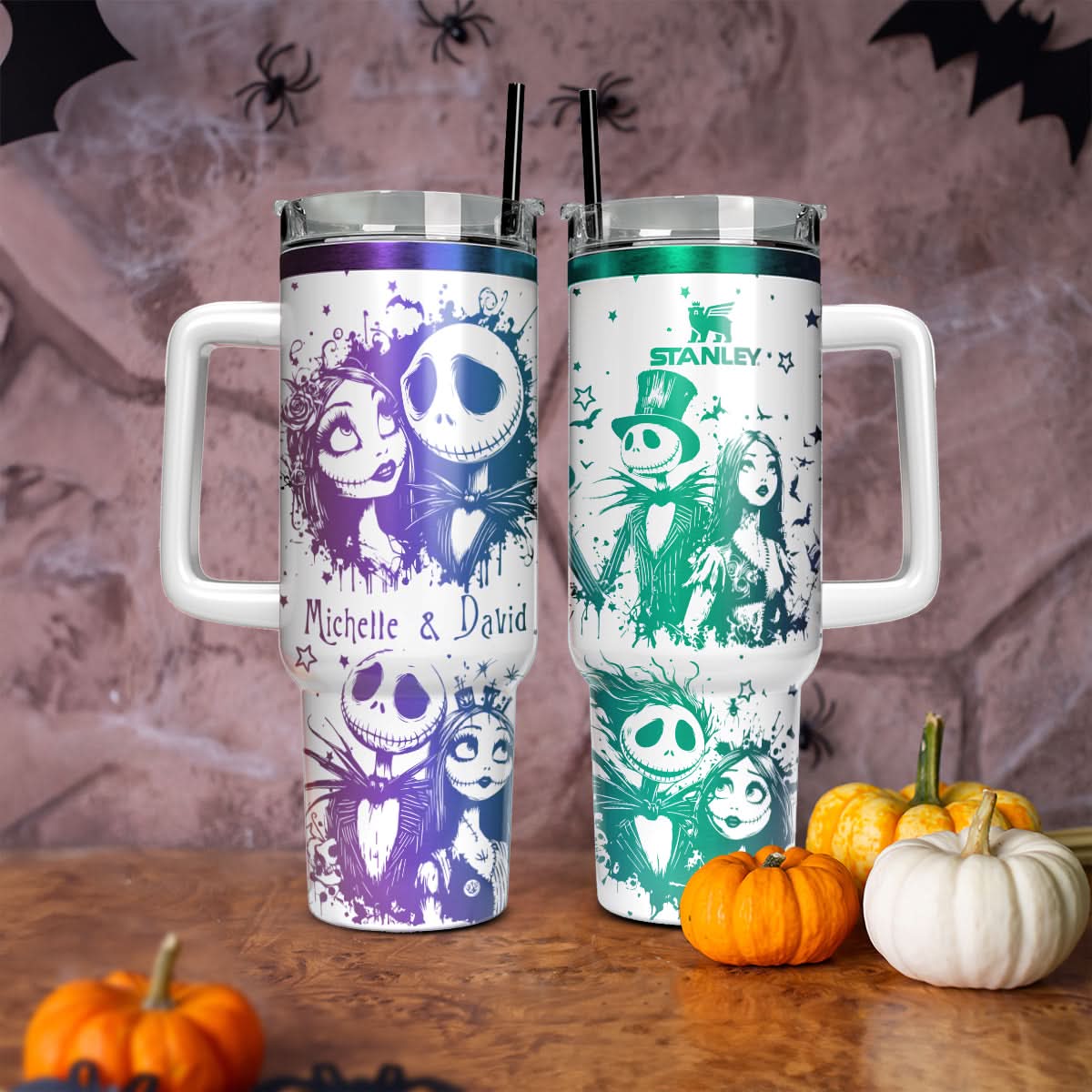 The Nightmare Before Christmas Movies Custom Stanley Quencher 40Oz Stainless Steel Tumbler With Handle