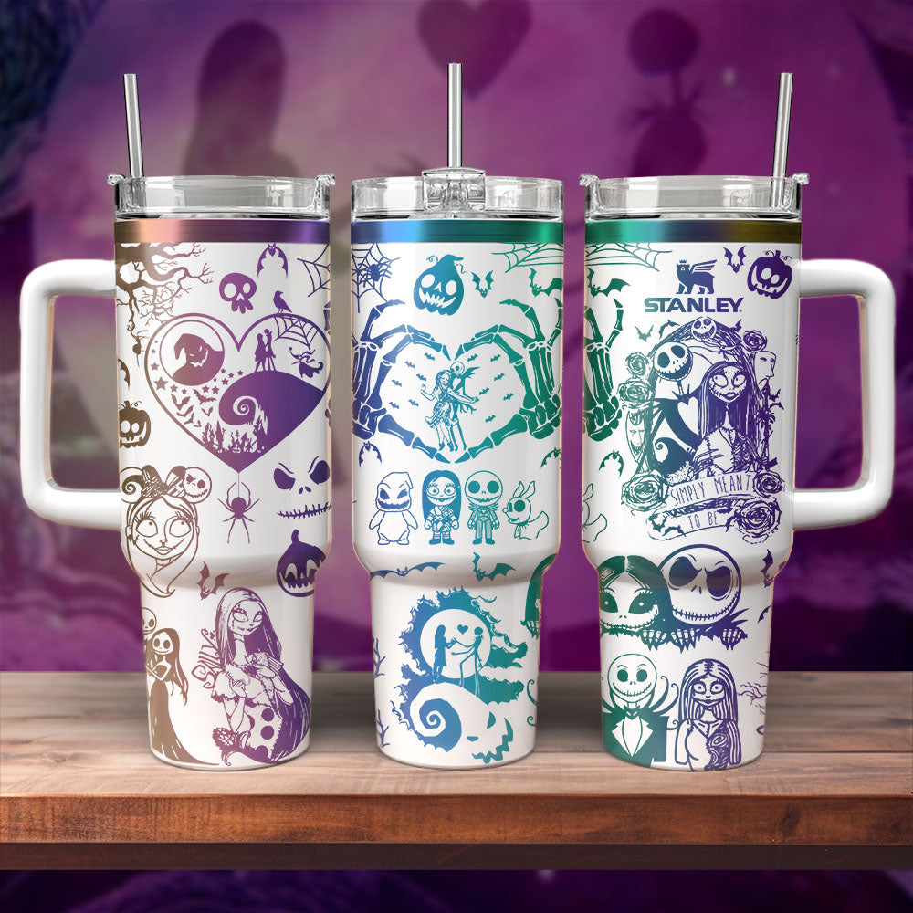 The Nightmare Before Christmas Movies Custom Stanley Quencher 40Oz Stainless Steel Tumbler With Handle