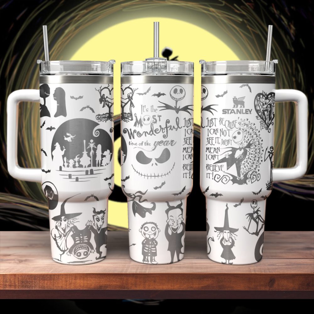 The Nightmare Before Christmas Movies Custom Stanley Quencher 40Oz Stainless Steel Tumbler With Handle