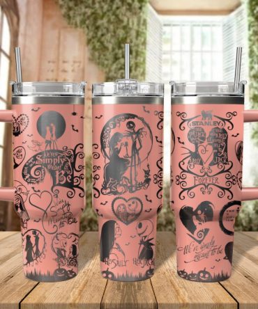 The Nightmare Before Christmas Movies Custom Stanley Quencher 40Oz Stainless Steel Tumbler With Handle