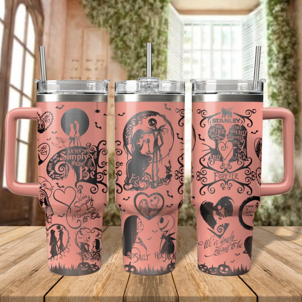 The Nightmare Before Christmas Movies Custom Stanley Quencher 40Oz Stainless Steel Tumbler With Handle