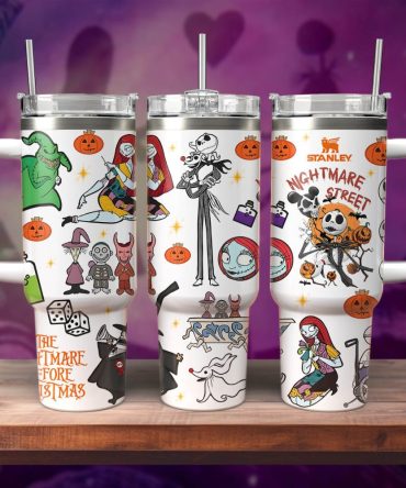 The Nightmare Before Christmas Movies Custom Stanley Quencher 40Oz Stainless Steel Tumbler With Handle