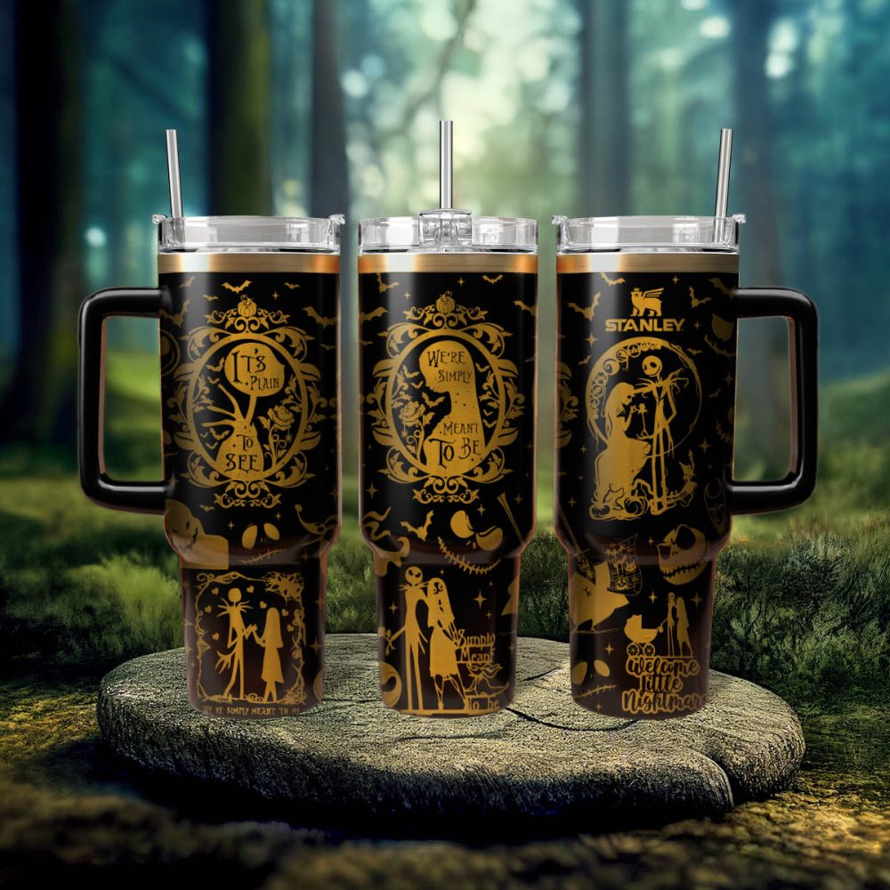 The Nightmare Before Christmas Movies Custom Stanley Quencher 40Oz Stainless Steel Tumbler With Handle