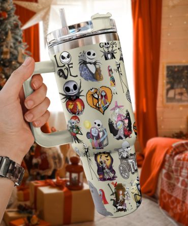 The Nightmare Before Christmas Movies Custom Stanley Quencher 40Oz Stainless Steel Tumbler With Handle